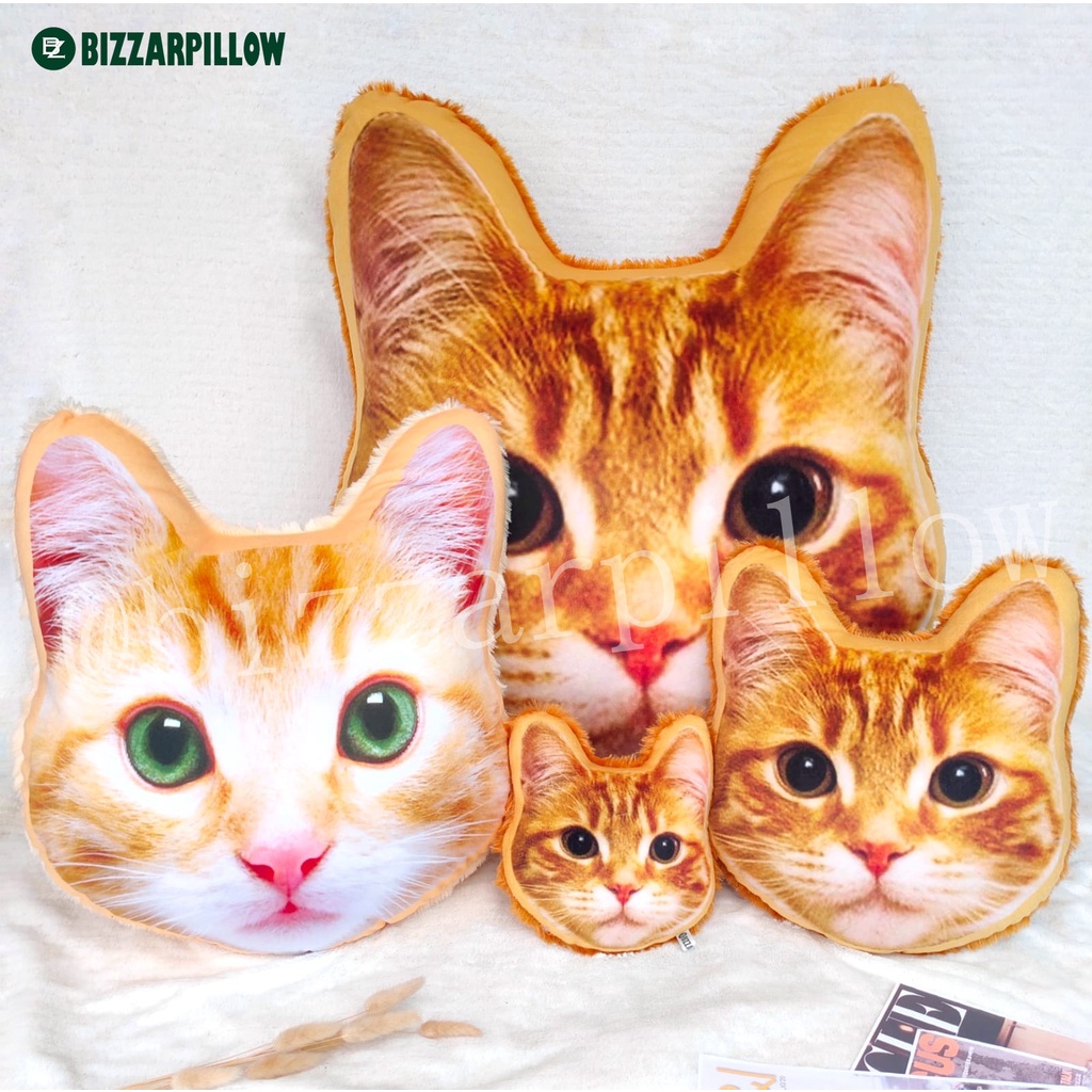 Bizzarpillow Bantal Kepala Kucing Rasfur size XL BZ056