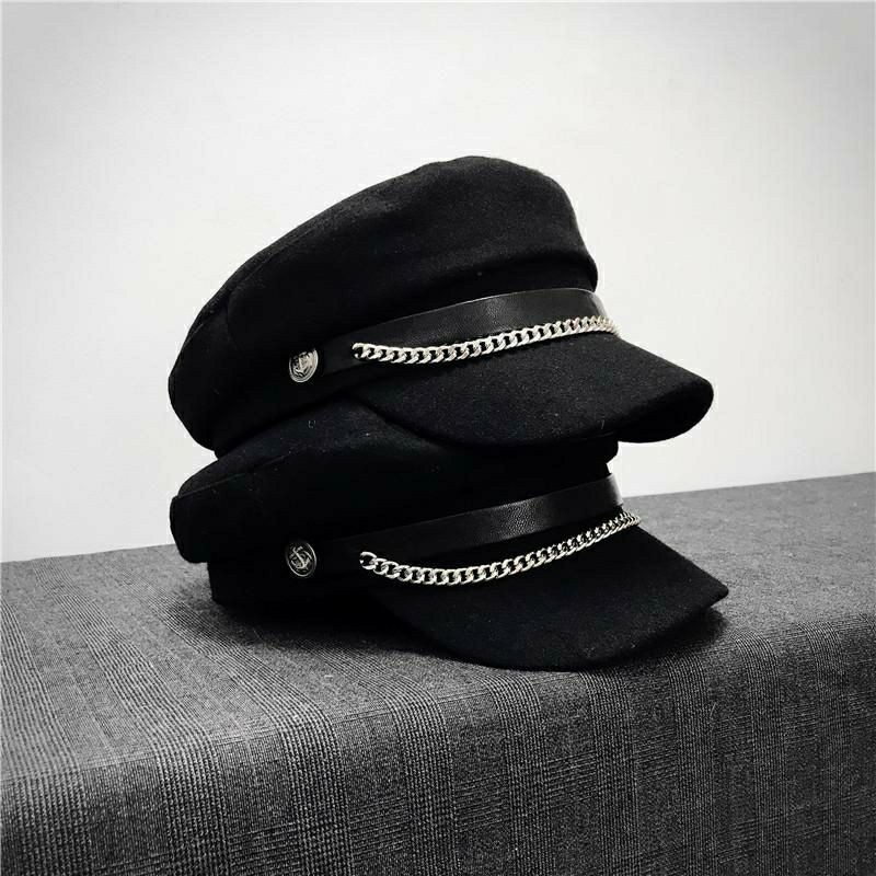 Topi Wanita Korea Police Rantai Oktagonal