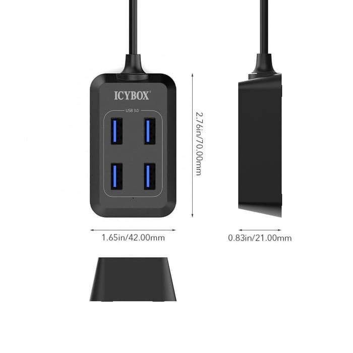 icybox hu4568 usb 3.0 hub 4 port mini