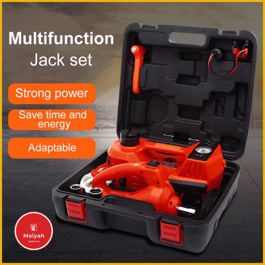 Dongkrak Set Pompa Kunci Elektrik 4 in 1 Electric Car Jack 5 Ton ban 5T popa dokrak dokerak hidrolik