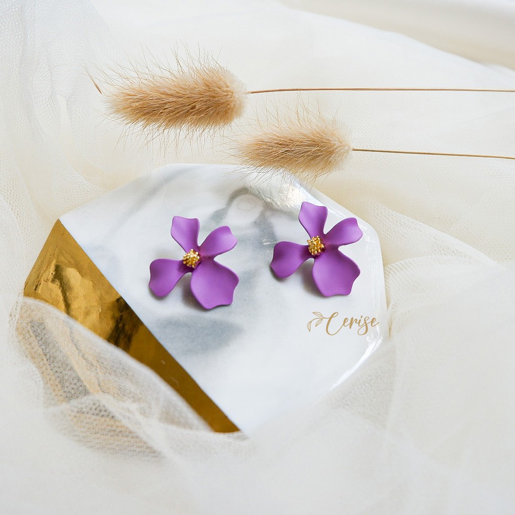 Plumeria Earrings | Anting tusuk bunga korea warna warni cantik aksesoris wanita trendy stylish
