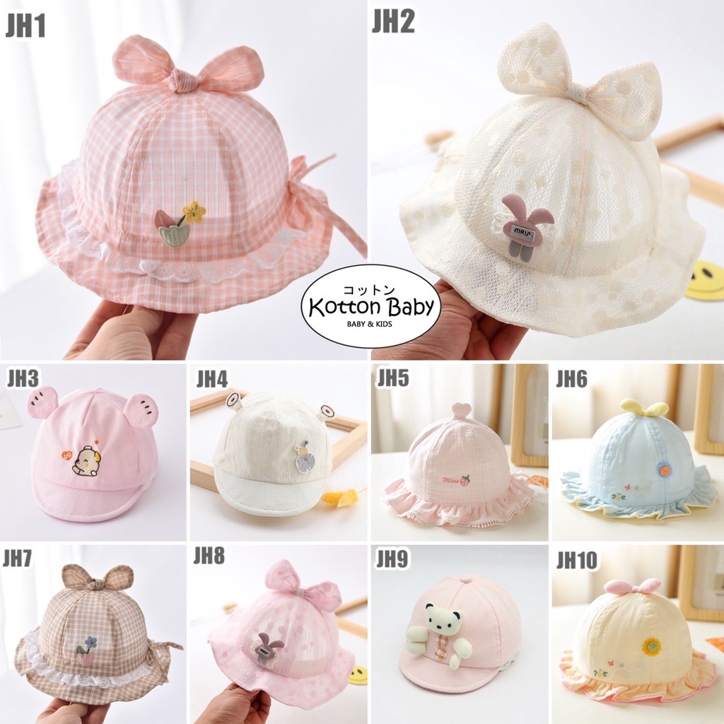 0-6 bln | TOPI BASEBALL ANAK / TOPI BUCKET ANAK KARAKTER LUCU PEREMPUAN UNISEX CATALOG JNY JH