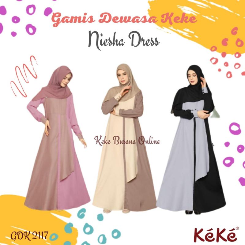 Gamis Dewasa Keke ~ Niesha Dress (GDK 2117) ~