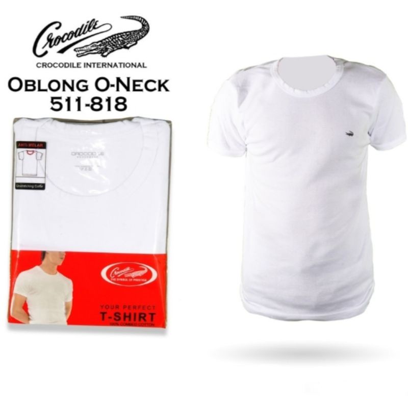 CROCODILE Kaos Oblong 100% Combed Cotton 818 O-neck Anti Melar