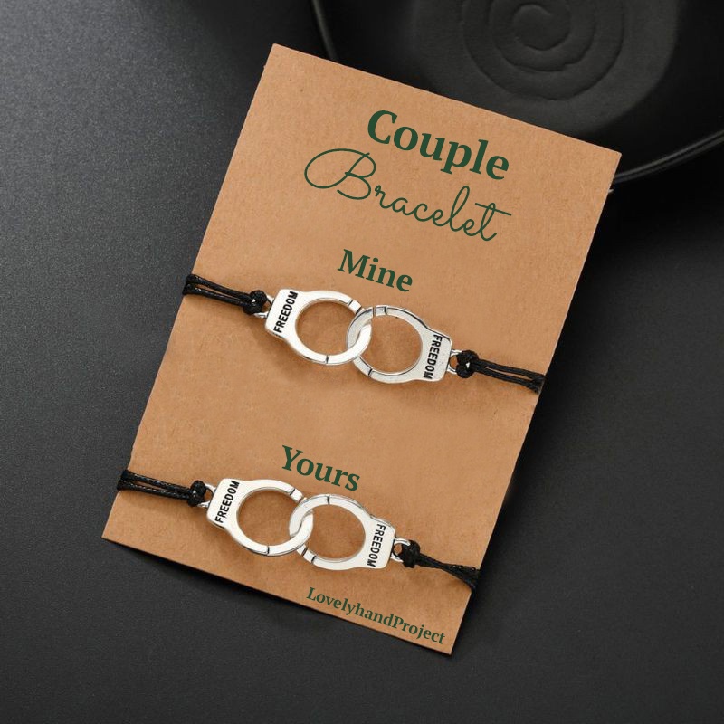 Gelang Couple Borgol Tangan Persahabatan Pasangan Vintage Handmade Police Officers Handcuffs Charm