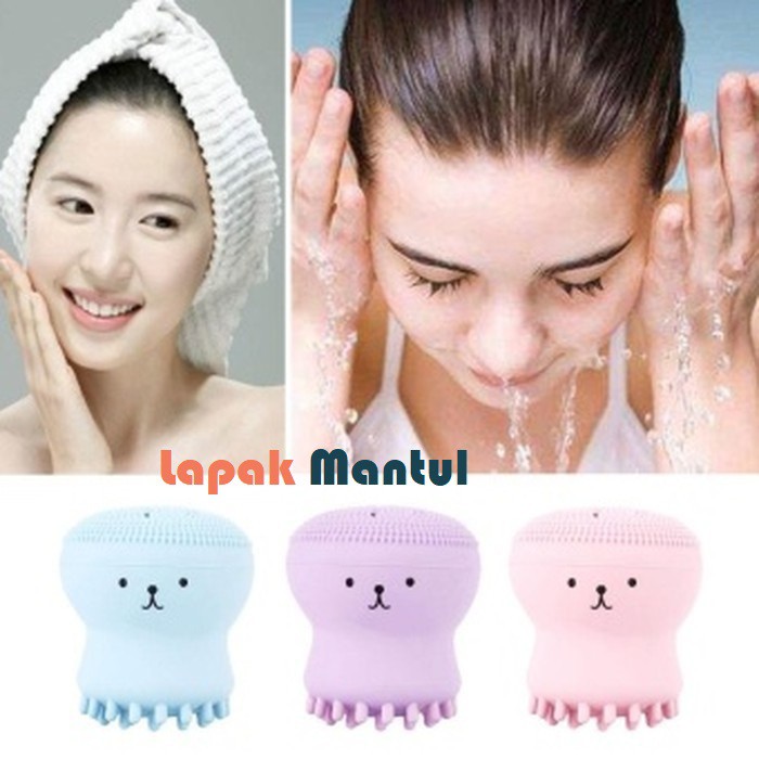 LM-0139 Spon Silikon Lembut Pembersih Wajah Model Gurita - Sponge Octopus