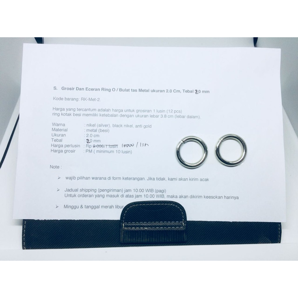 

JUAL RING TALI TAS BUNDAR UKURAN 2.0 CM, TEBAL 2.0 MM