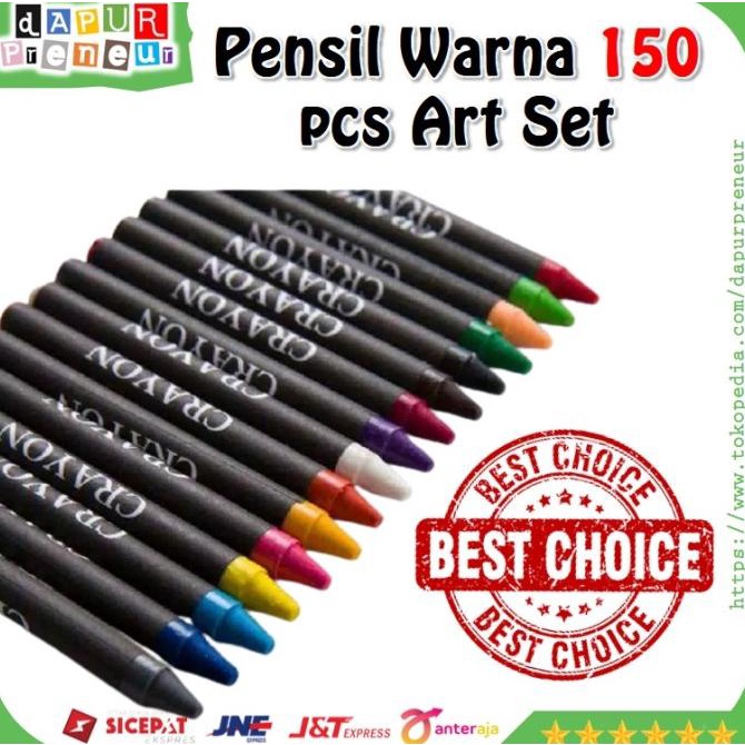 

Pensil Warna Crayon Komplit Alat Lukis Anak 150 pcs Art Set 150