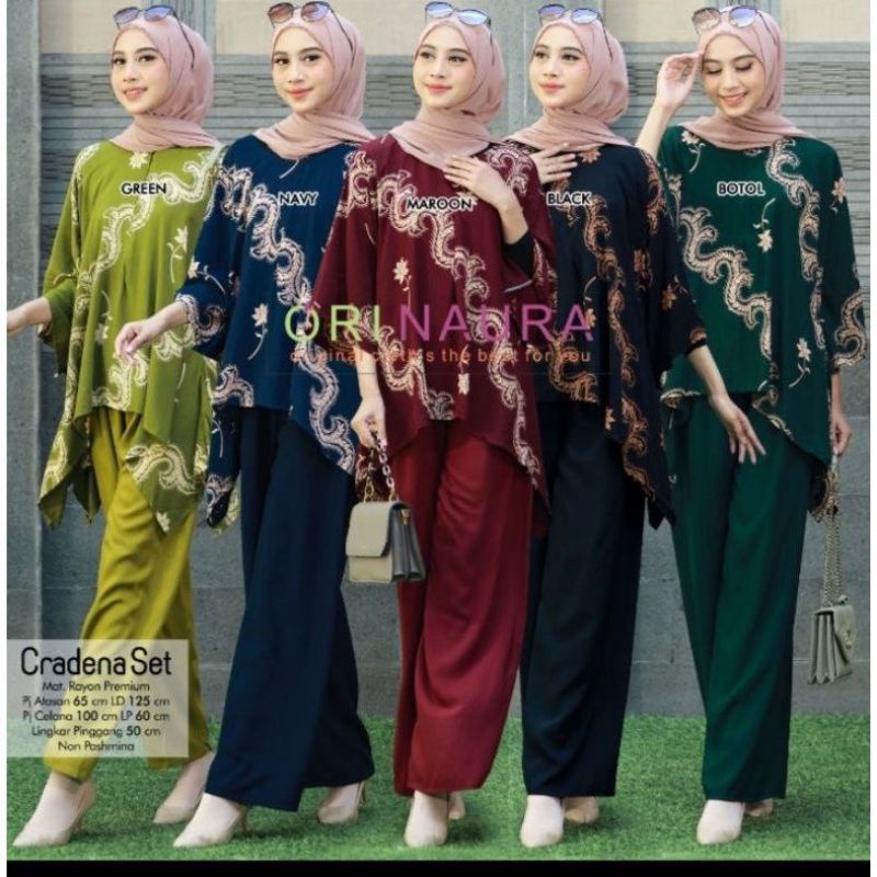 [COD] ORI NAURA SET CRADENA TIEDYE RAYON SETELAN CP WAKA MOTIF