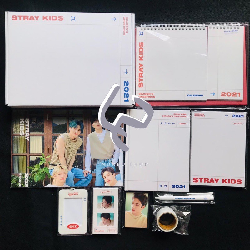 STRAY KIDS - 2021 Season’s Greetings (Photocard Bookmark Postcard Calendar Diary Sticker Pen Poster)