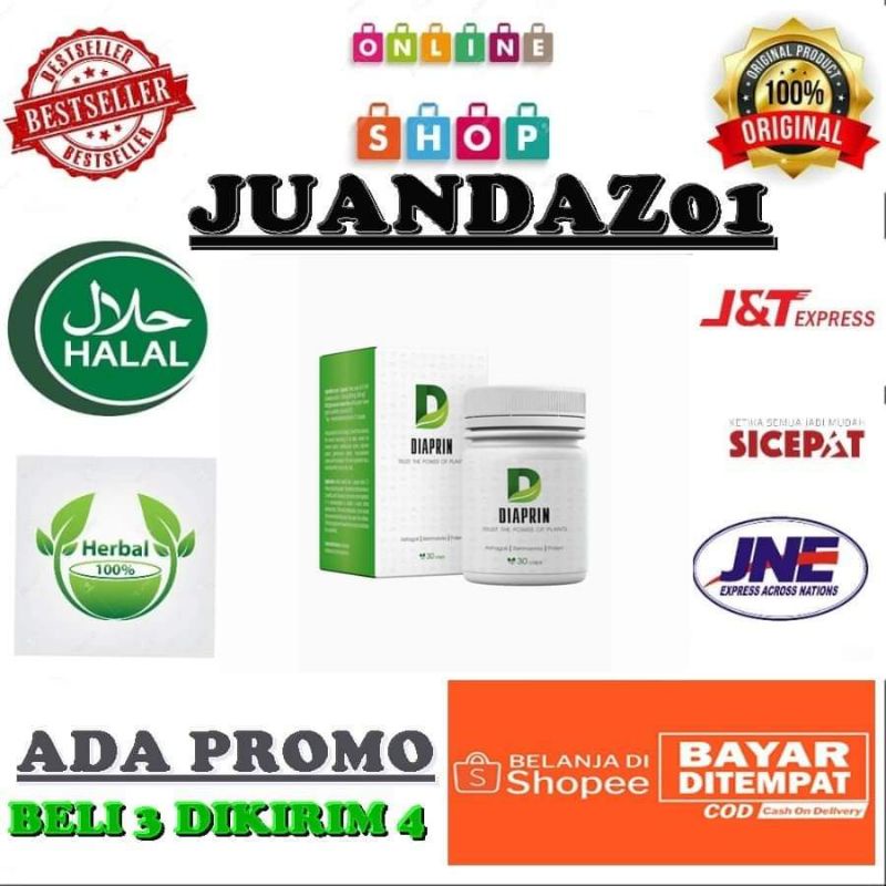 TERAMPUH DIAPRIN 100% ORIGINAL OBAT SPESIALIS DIABETES & DIAPRIN KENCING MANIS AMPUH