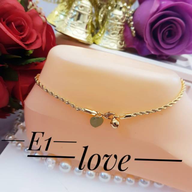 Xuping gelang kaki lapis emas 24k 1157b