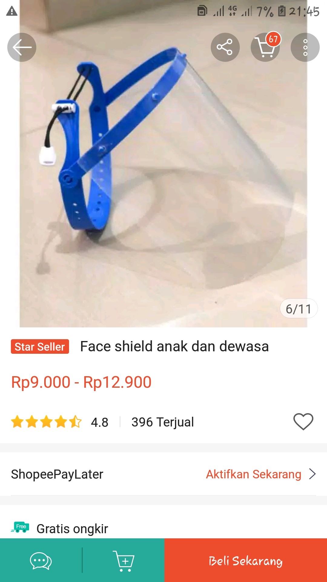 Face Shield Anak Dan Dewasa