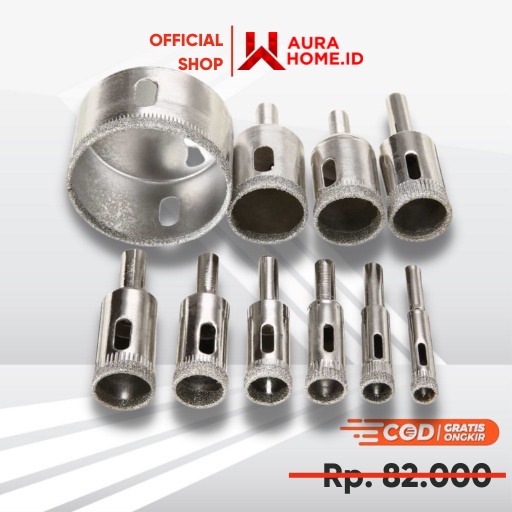 Mata Bor Diamond Coated Hole Drill Bit 8mm-50mm 10PCS / Mata Bor Pembolong Pelubang Lubang Pelobang 