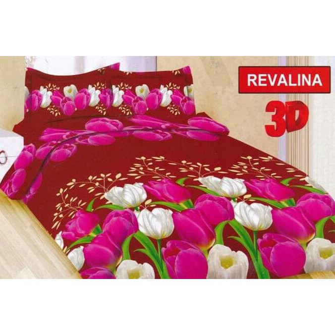 Macam-Macam Motif, Sprei Bonita No.1 King B4 180 Revalina Seprai Bunga Tulip Merah Putih ,Kuwalitas