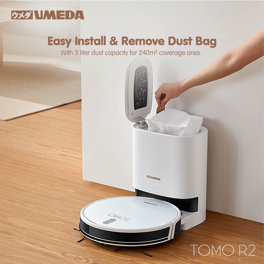Umeda Tomo R2 Robot Vacuum Cleaner Mop + Auto Empty Station (Sapu Pel)