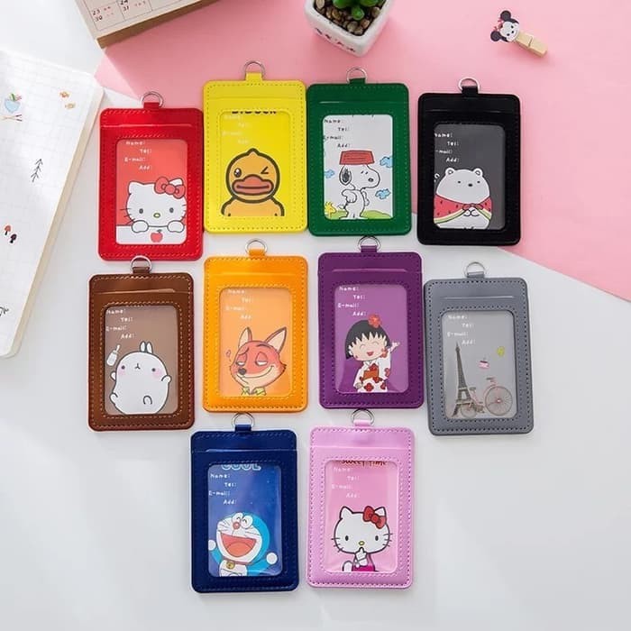 

Tempat Kartu / ID Card Holder Kulit Motif Kartun Lucu