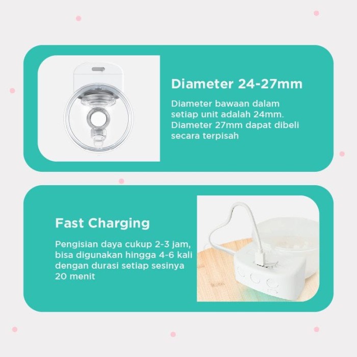 Mooimom Handsfree Electric Breastpump/pompa asi elektrik A02823