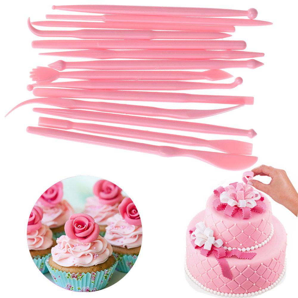 Suyo 14pcs Cetakan Pemotong Adonan Kue Fondant Desain Bunga
