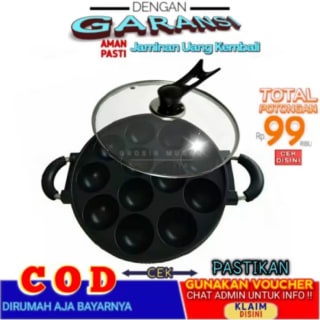 HAPPY CALL Cetakan Kue Dorayaki 12 Lubang Cekung Bulat Mini Takoyaki Teflon Anti Lengket