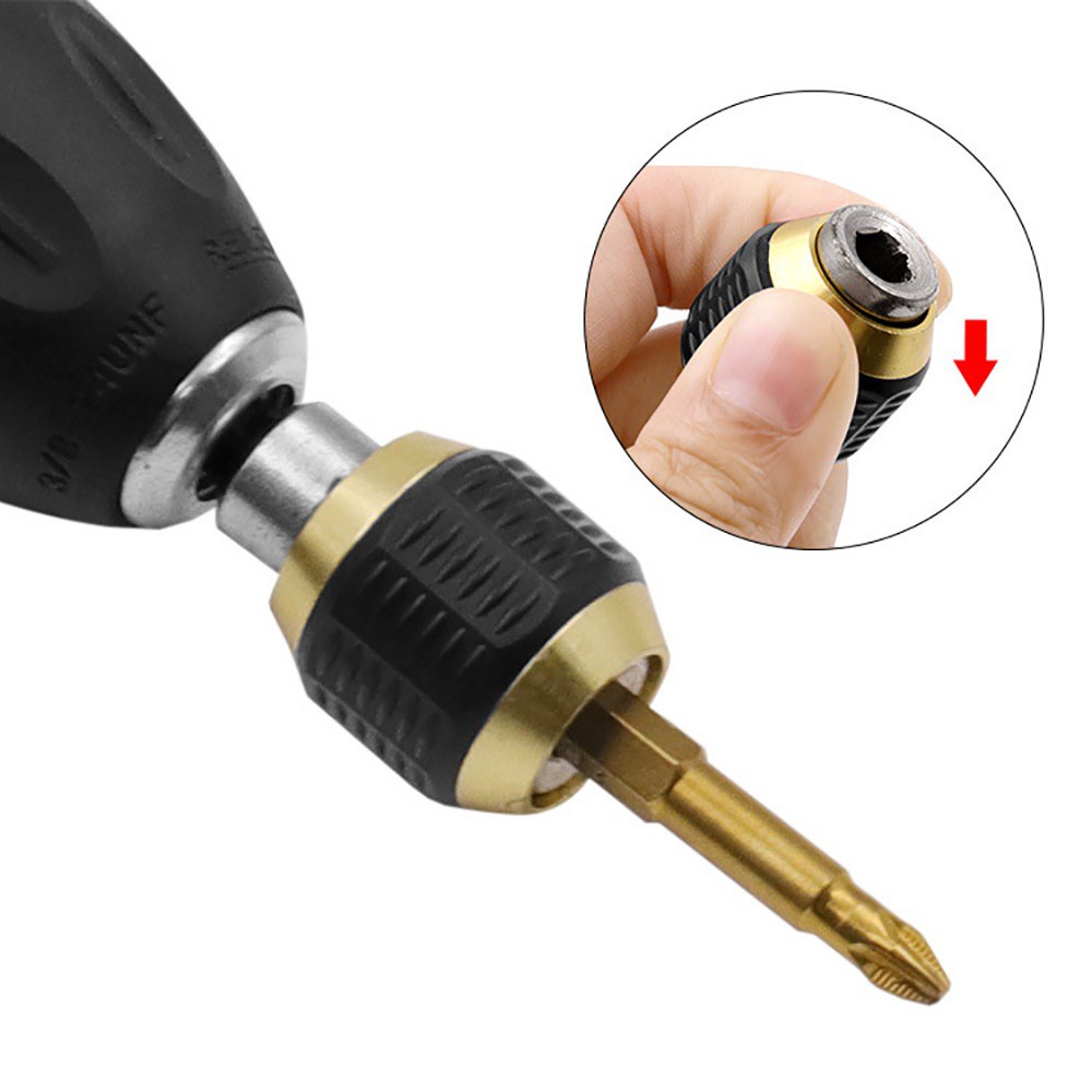 Lanfy 1pc Adaptor Bor Chuck Heksagonal 60mm Quick Change Ukuran 1 / 4 &quot;Bits Nut Driver