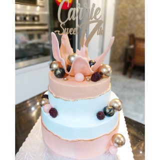 Simple Pink Sweet Seventeen Cake Shopee Indonesia