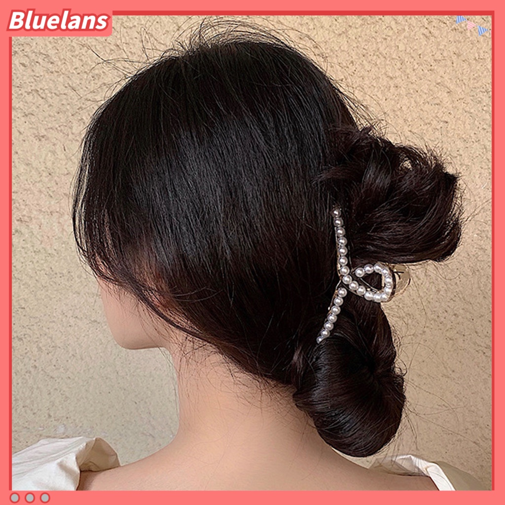 Bluelans Lightweight Hair Clip Faux Pearls Bright Color Hair Claw Stable Styling Accessories