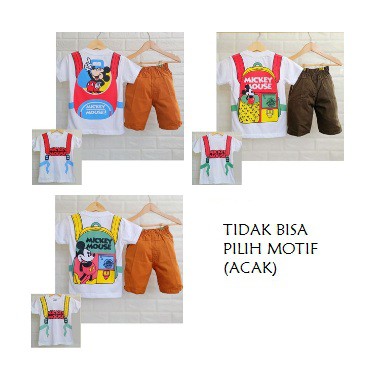 BAJU ANAK LAKI RANSEL KPD CELANA PENDEK KATUN 1 TAHUN - 7 TAHUN MIKI SETELAN ANAK LAKI-8