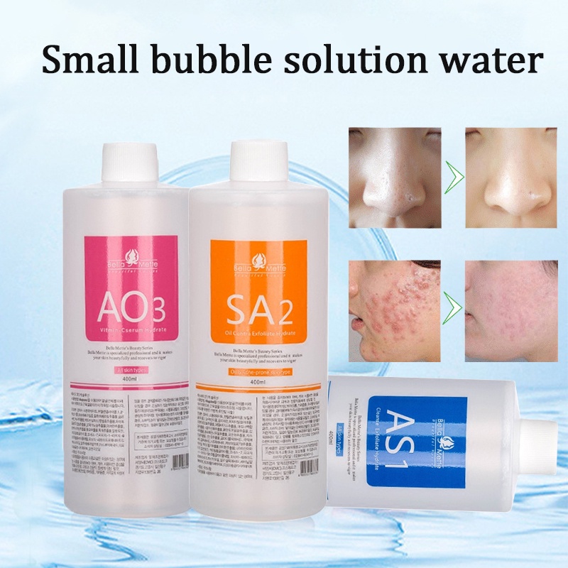 【Siap】3PCS 1200ML  Serum Hydra Aqua Dermabrasion Oxygen Peel Hydro Aqua Peel 400ML/PCS Totalnya 3 botol