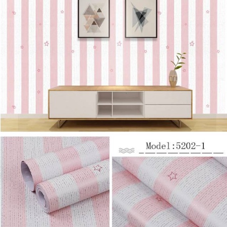 Wallpaper Salur Pink Bintang-Bintang Panjang 8 M, 1 roll