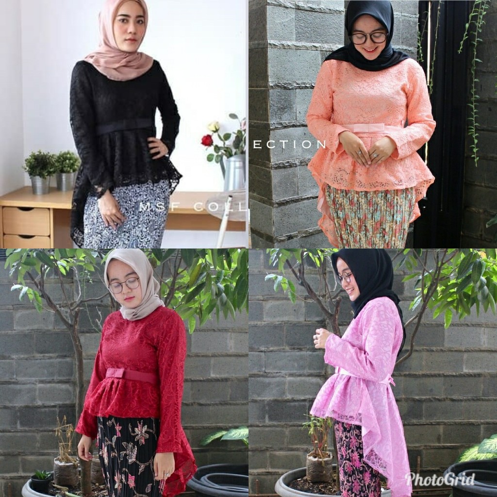 Atasan Kebaya Brokat Aurora 4 Aneka Warna Pilihan