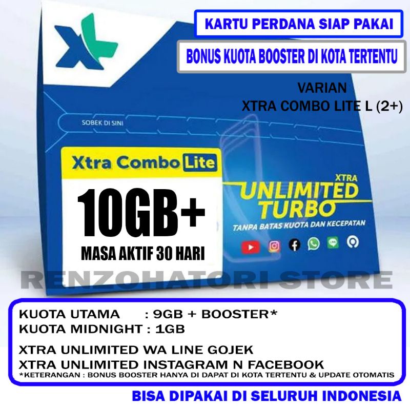 XL UNLIMITED 10GB PRDN XTRA FB IG WA LINE GOJEK