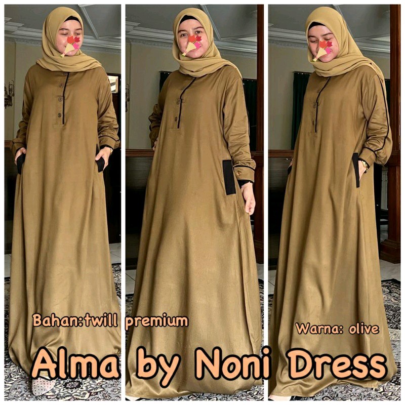 Dress Gamis Arab Cantik Noni Dress Alma By Noni Dress  Original
