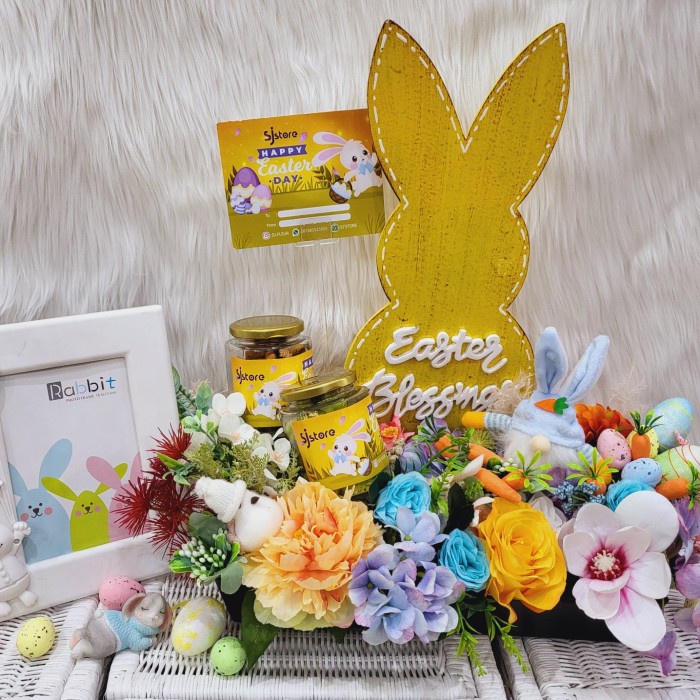 

Paket dekorasi box hampers easter bunny eggs kelinci telur paskah 233