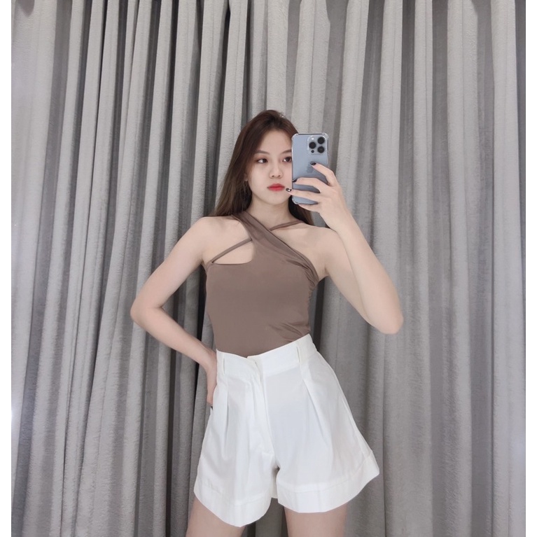 Korea cross tanktop jersey 1699 | Tanktop silang | Tanktop korea halter-beige