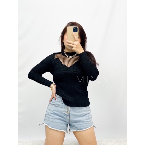 MDLV ~ BM N261 ODDETA KNIT TOP // ATASAN RAJUT LENGAN PANJANG // FASHION IMPORT WANITA