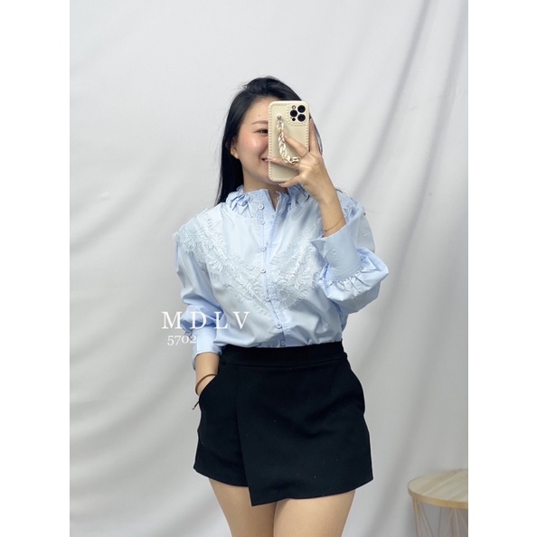 MDLV ~ 5702 GISELLA RUFLLE COLLAR SHIRT BLOUSE KOREA KEMEJA KOREA BLOUSE PREMIUM FASHION IMPORT