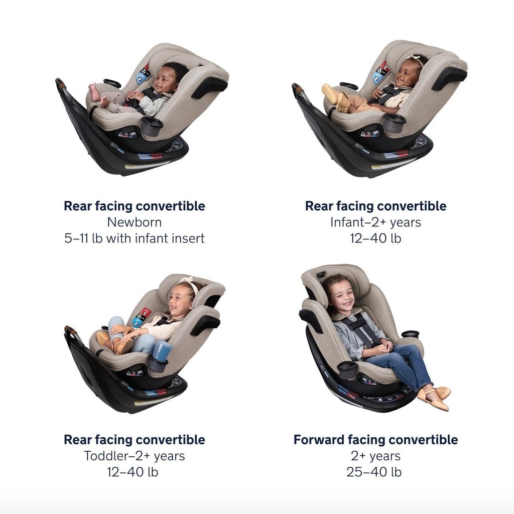 Nuna REVV Rotating Convertible Car Seat Hazelwood Caviar - Carseat Carsit Kursi Base Mobil Bayi 360 Degree Derajat - Putar Rotate Dudukan Baby