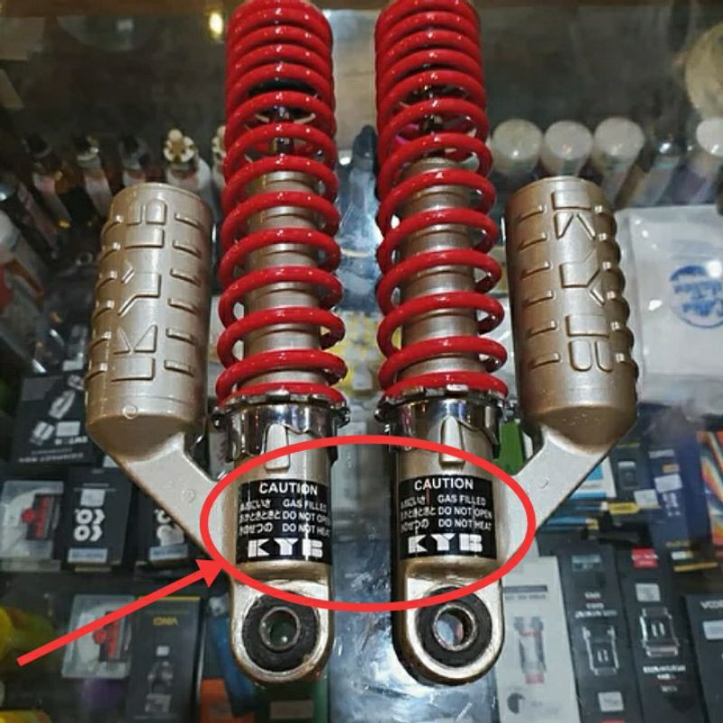 SEPASANG STIKER KYB SHOCK KYB RZR, CAUTION DECALS, SHOCK KYB RZR LIMITED