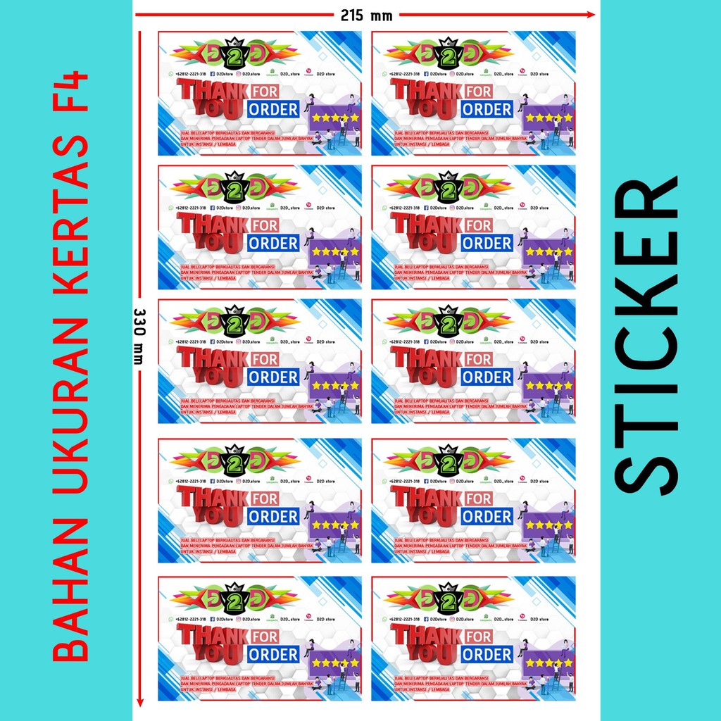 

CETAK STICKER KROMO PERLEMBAR F4 BISA REQUEST DESIGN/DESIGN SENDIRI