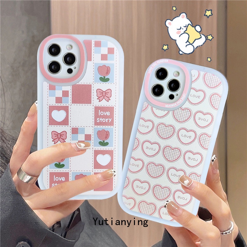 Soft Case Tpu Motif Hati Bunga Tahan Banting Untuk iPhone 11 7 8 6 6s plus 12 13 pro max XS X XR XSMax SE 2020