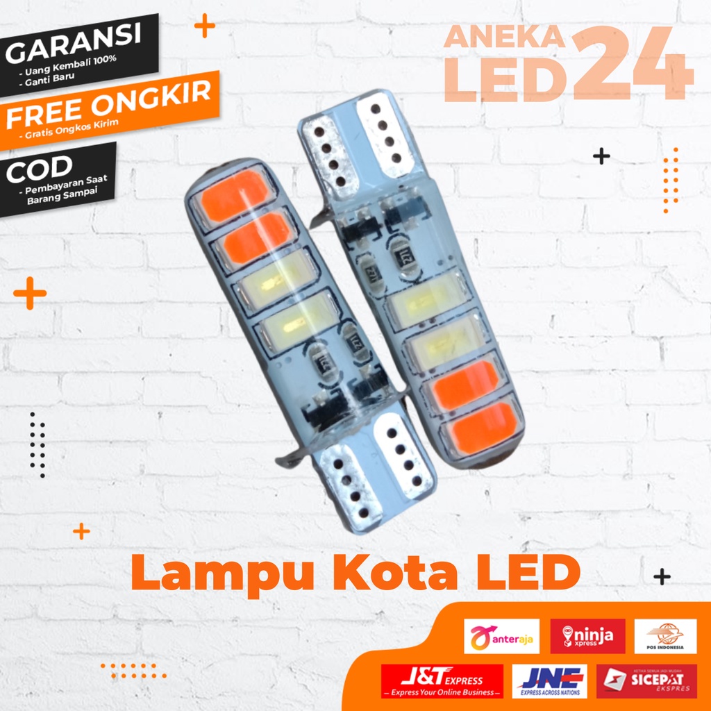 Lampu kota Led t10/lampu senja  12 dan 24 volt dua warna ( MIKA )