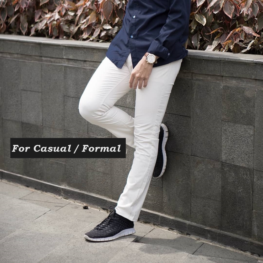 Celana Chino Putih Panjang Celana Putih Formal Casual