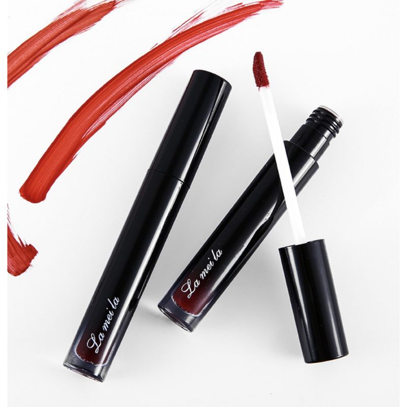 LAMEILA BLACK EDITION Lip Gloss Pelembab Lip Glaze Lipstik Cair Silky Misty