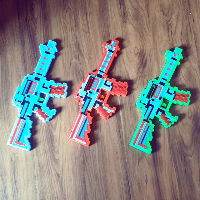 MAINAN MINICRAF PISTOL SENAPAN MINECRAF  MINECRAFT KADO ANAK MINCRAF NYALA DAN SUARA