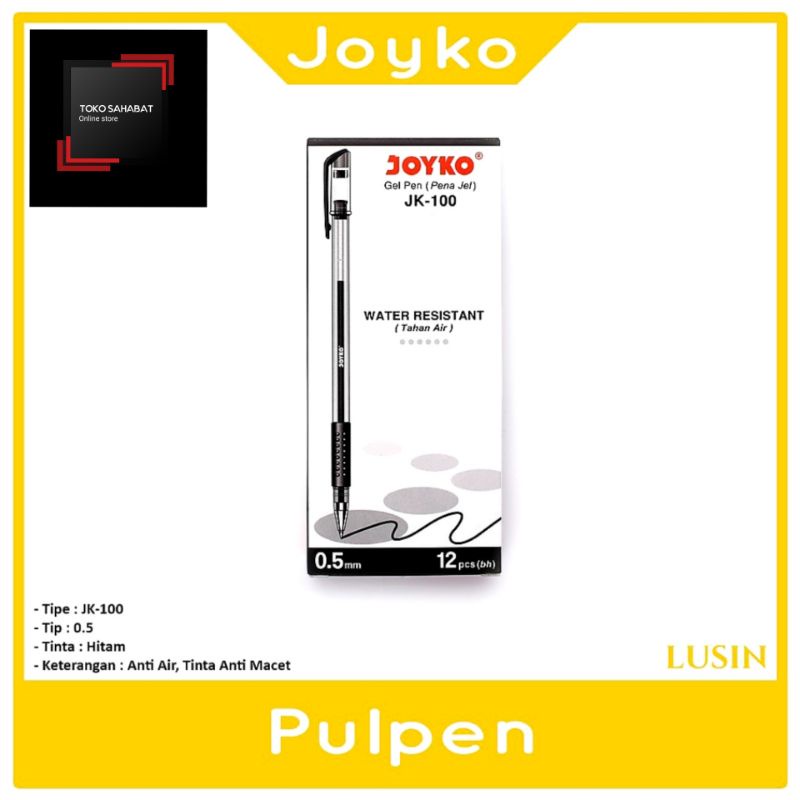 

GEL PEN PULPEN PENA JOYKO JK-100 UKURAN TINTA 0.5 MM