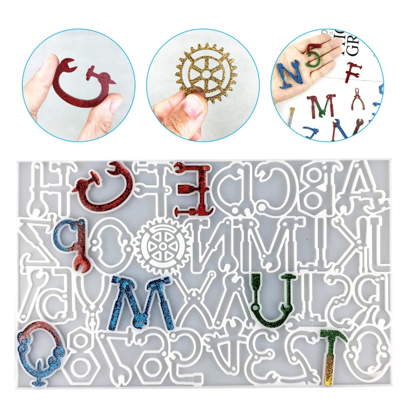 Siy Cetakan Resin Epoksi Bentuk Huruf Dengan Lubang Gantungan Kunci