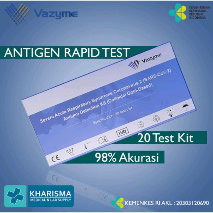 Swab Antigen Vazyme Rapid Tes Nasal Isi 20pcs Kemenkes RI AKL