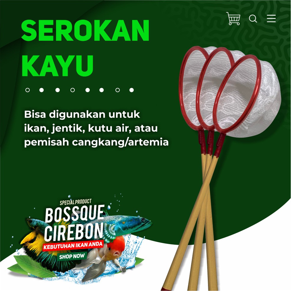 Serokan Ikan Cupang Murah Meriah Kayu Bulat 7cm Seser Saringan Sauk Ikan Hias Jentik Kutu Air