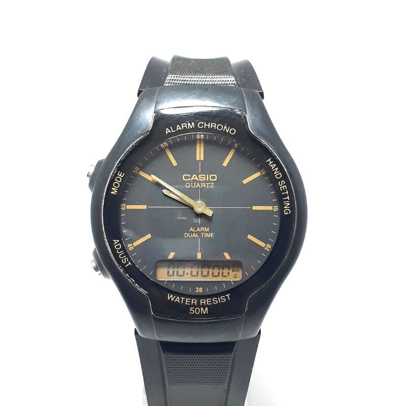 CASIO AW-90. Analog digital. Vintage Casio. Rare. Jarang Ada. Hitam Tipis.